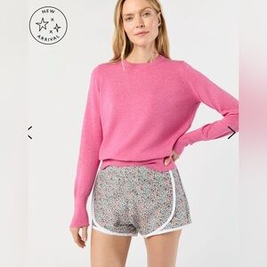 ANN MASHBURN Floral Print Track Shorts- S